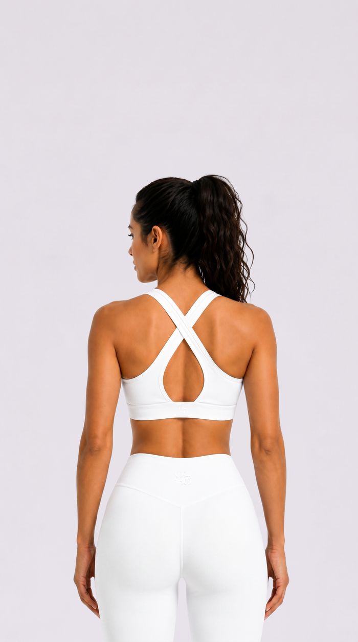 GG Cross Bra White
